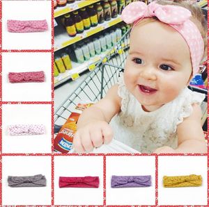 10 цветов Bohemian Повязка хлопка девушки младенца Bowknot Dots Тюрбан Twist Head Wrap Витой узел Soft Группа волос Дети ободки банданы