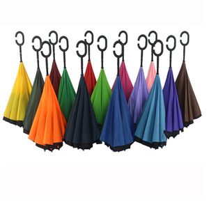 Gerade umgekehrte Regenschirme mit C-Griff, doppelte Schicht innen und außen, winddicht, Auto-Umkehrschirme, Geschenke, PX-U01