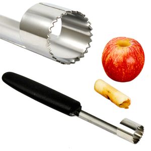 Rostfritt stål Fruktverktyg Easy Twist Core Seed Remover Apple Corer Pitter Seeder Köksverktyg Svart Plasthandtag