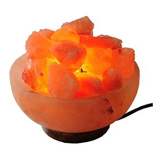 salt light lamp Large 7" Round 9-10 pound Fire Himalayan Bowl With Dimmer Cord