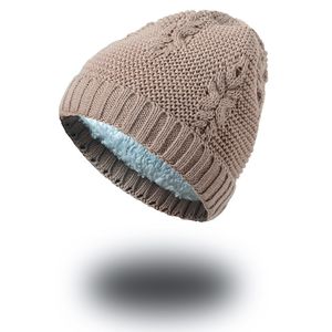 Autumn and winter leaves wool cap plus velvet blanket creative creative acrylic knitted hat wholesale 7 colors Beanies