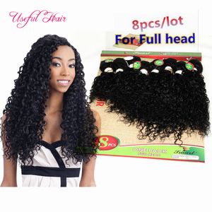 Cabelo Brasileiro Onda Profunda Curva Curly Humana Extensões de Cabelo 220g Tece Fechamento Malaysian Cabelo Humano Bundles Kinky Curly Afro-americano