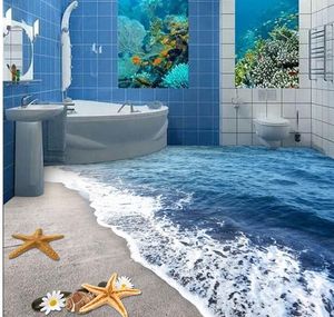사진 사용자 정의 모든 크기 3D 바다 세계 거실 바닥 욕실 벽에 대 한 방수 벽지