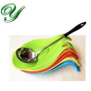 Silikon Spoon vila för spis bestick scoop hållare hängare 19cm Storage arrangörer FDA Godkänd godis färg kök verktyg redskap giift