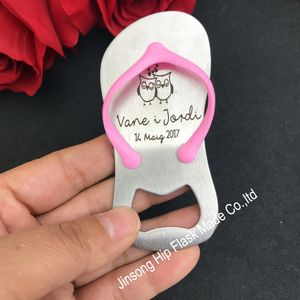 50 pcs personalizado rosa ou azul abridor de garrafa de presente do convidado de favores do casamento e presentes de aniversário presente