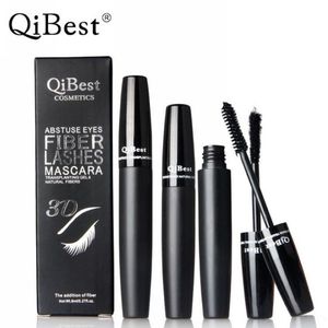 hot sale QiBest 3D Fiber Lashes Mascara Black Double Mascara Set Makeup Lash Eyelash Waterproof New Mascara 500sets/lot DHL free