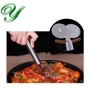 Ravioli Criador Roller Pizza PastaCutter slicer De aço Inoxidável Duplo Roda Faca de queijo pastelaria massa de pizza espátula ferramenta de corte gadget de cozinha