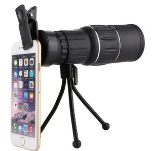 Telescope16X BIFOCAL 16X52 أحادي تلسكوب التكبير 66 متر / 8000 ميغابايت في الرؤية الليلية في الهواء الطلق إكتشاف نطاق تلسكوب + كليب الهاتف + ترايبود