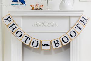 Vintage Bunting Photo Booth Düğün hediye Banner Garland Bebek Duş Fotoğraf Sahne sahne Doğum Günü Dekorasyon Parti favor Malzemeleri