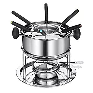 Ost Fondue Choklad Hotpotkokare Vätskekamin Sätta Chafing Dish Pots Värmare Servering Stativ Rostfritt Hållare Lid Buffet Pan Server Warmer