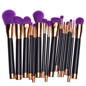 Pro Makeup Brush Set Pulver Foundation Cosmetics Gold Lila Make Up Borstar Kit Hög kvalitet
