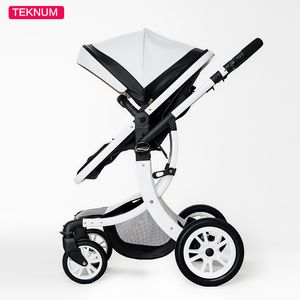 Stroller Teknum Baby Folding Baby Child Four Seasons General Noworodek Wózek Baby Marka skórzana wózek