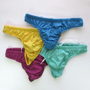 Sexy Mens Thong Lined Pouch Lining Swimsuit G840B soft jersey poly spandex stretchy Soft Swim Underwear