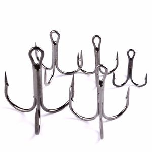 50 st / pack Fiskkrok Hög kolstål Fiskehantering Rund Bent Treble Saltvatten Barbed Hook Size # 2 till # 10