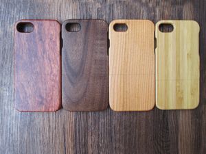 Teléfonos Móviles Contraportadas al por mayor-Caja de tela de bambú de madera real natural de lujo para iPhone s más fundas de talla de madera Teléfono móvil Tapa trasera dura