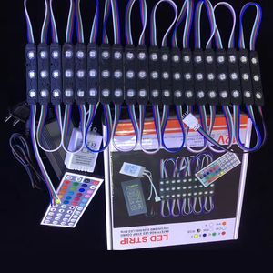 5050 RGB LED Modülleri Işık 12 V Siyah PCB Geri Sing Modülü + 2A Güç + 44key Renkli Kutusunda Satış