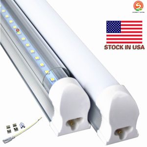 Led T8 Integrated Tubes 2 3 4 ft 22W T8 Tube Light SMD2835 High Bright Tubes Frosted Transparent Cover AC85-265V Led Fluorescent Bulb