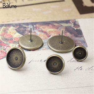 Wholesale bronze tray for sale - Group buy BoYuTe Round MM MM MM MM MM Cabochon Base Setting Antique Bronze Stud Earring Blank Tray Diy Jewelry Findings