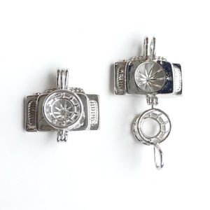 18KGP Camera Cage Locket, Can Open Pearl Bead Cage Pendant Mounting For DIY Necklace Bracelet Lovely Charms