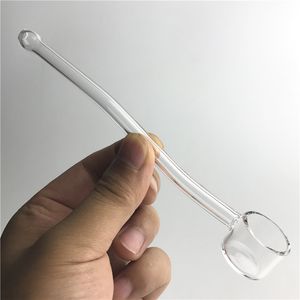 6.5 Inch Quartz Banger Pipe Nector Collector Spoon Straw Tube Hookah Tobacco Cigarette Flat Top Thick Glass Oil Burner Pipes