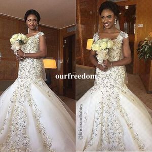 Wholesale south african fashion for sale - Group buy 2019 New Fashion Fully Beaded Lace Sparkly Mermaid Wedding Dresses Sexy Nigeria South Africa Cap Sleeve Cheap Wedding Bridal Gown