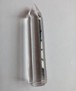 Högkvalitativ enkel spetsig smältkvartzkristallpunkt läkning Clear Quartz Point Wand för gåva 70g