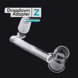 Hookahs Glass Dropdown Adapter fits for Quartz Bangers and Oil Bangs 10 Styles 10mm 14mm 18mm with Male Female White Joint