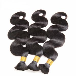 Grade 5a virgin body wave hair 3pcs/lot 12- 28" no weft human hair bulk for braiding unprocessed hair products