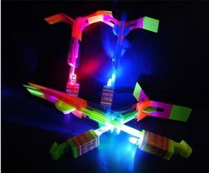 200PCS Kid Children Helicopter Rotating Flying Toy Amazing LED Light Rocket Party