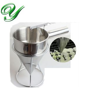 Válvula de aço inoxidável Funil Cupcake Batter Dispenser Ferramentas de cozimento Prova de vazamento com suporte de chocolate mistura de bolo de chicote de chicote