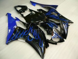 Injection motorcycle fairings for Yamaha YZF R6 08 09 10 11-15 blue flames black bodywork fairing kit YZFR6 2008-2015 YT27