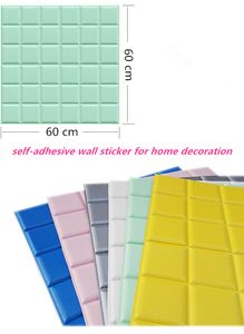 60x60cm Pe Foam Wall Stickers Patterns 3D Wallpaper DIY Wall Decor Square Brick for Living Room Kids Bedroom Decoration Adeesivo de Parede