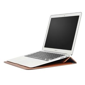 Premium-PU-Leder-Hülle, Tragetasche für Laptop, MacBook Air Pro, Retina, weiche Umschlagtaschen, Krokodilleder-Textur mit Ständerhalter