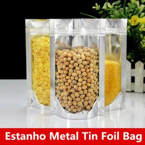 13x20 cm Capacidade Grande Folha De Alumínio Zip Bloqueio Embalagem De Embalagem Stand Mylar Sacos Cheiro Saver Laminação De Calor Selo Showcase Baking Food Package