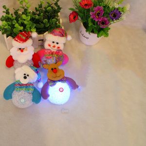 Lovely Santa Clause Dress Led Night decoation Merry Christmas Snowman Gift Wrap Deer small pendant christmas decoration light