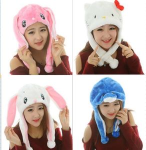 Inverno quente Recheado animal dos desenhos animados chapéu crianças Plush Cap MÁSCARA Cachecol Capa 3D Earmuff Chapelaria Crianças Partido Beanie Chapéus Caps adereços traje de Pele