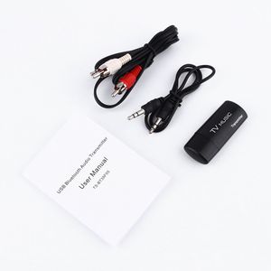 USB Bluetooth Audio Transmitter, Wireless Stereo Bluetooth Music Box Dongle Adapter for TV MP3 PC (Black)