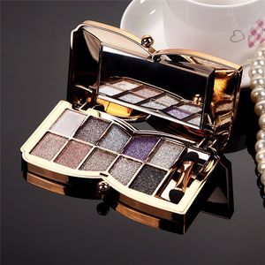 Professional Eye Makeup 10 Colors Eyeshadow Palette Gold Smoky Cosmetics Makeup Palette Diamond Bright Glitter Eye Shadow