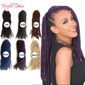 Cabelo Sintético para Trança Faux Locs Crochet Hair 14.18inch Bulks Crochet Tranças Faux Locais Tranças 24Strands / Pcs Dropshipping Cabelo Marley