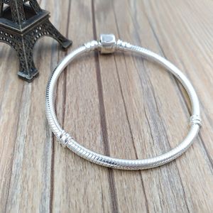 Stirling Silver Bracelet Authentic Sterling Silver Fits European Pandora Style Jewelry Charms Beads Andy Jewel HV