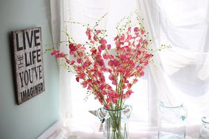 7 цветов искусственные цветы oncidium hybridum 98 см / 38,6 дюйма Фаленопсис для партии Главная свадебный букет украшения