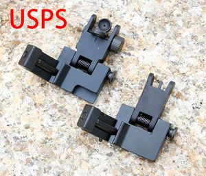 AR Front and Rear Flip up 45 Degree Rapid Transition Backup Iron Sight Set Free Shipping