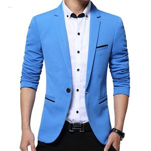 Atacado- macho suite jaqueta casual homens blazer apto formal wear casacos casacos roupas um-botão Único casaco breasted frete grátis