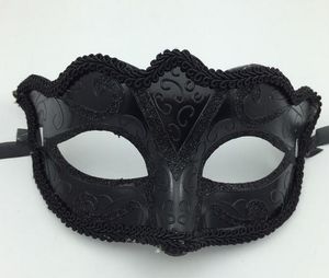 Máscaras de Veneza pretas Masquerade Party Mask Presente de Natal Mardi Gras Man Costume Sexy rendas Franjas Gilter Woman Dance Mask G563