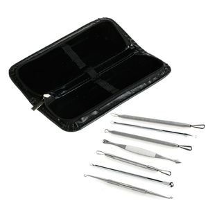 Blackhead Pimple Blemish Comedone Acne Extractor Removal Tool 2 Ställ in rostfritt stål Pin Face Hudvård Verktyg 7st / set