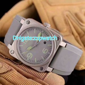 High Quality Fashion Brand Men's Square Auto Watch Natural Rubber Strap Minerals Super Mirror Luminous Watches