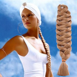 Marley Braid Twist Jumbo Braids Syntetisk flätning Hår Syntetisk Två Tone Färg Jumbo Braids Extension Cheveux 24inch Ombre Box Flätor Hår