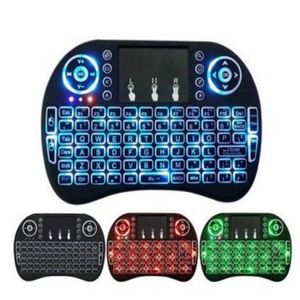 New Fly Air Mouse 2 4G Mini I8 Teclado Sem Fio Backlit com Backlight Vermelho Verde Azul Remoto Controladores Remoto Teclados 1 Pcs Lot