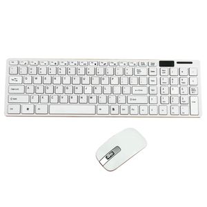 Mini Ultra Slim Wireless 2.4GHz Keyboard och Mouse Kit för skrivbords Laptop PC svartvitt alternativ