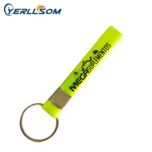 Wholesale quality screen printing for sale - Group buy 200PCS High quality custom screen printing logo rubber keychain for gifts Y081901